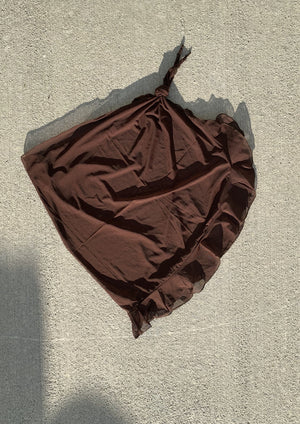 RUFFLE COVER UP SKIRT BROWN