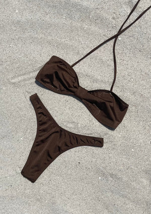 MIAMI BANDEAU THONG CHOCOLATE